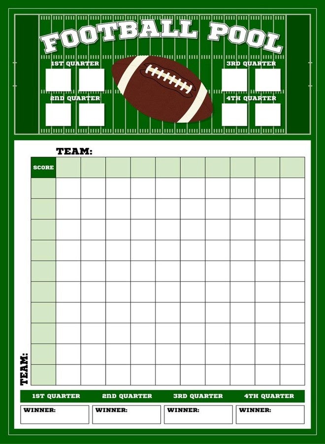 Pink Pixie Studio Football Big Game Betting Pool Box Squares Scoreboard Bowl Office Party Game Supplies Decorations (3-11x17" Games) - Image 1